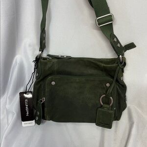 Ellington Eva Green Italian Leather Crossbody Bag